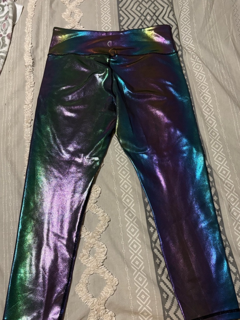 Zyia Active Women's Mirage Metallic Light N Tight 7/8 Legging Sz 12